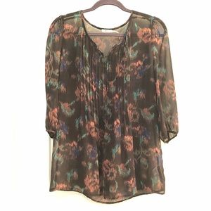 Patterned sheer blouse